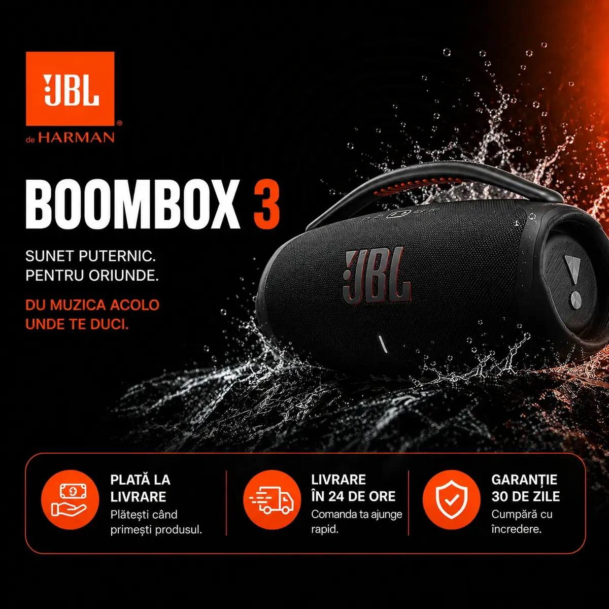 JBL Boombox 3 Negro - imagine 1